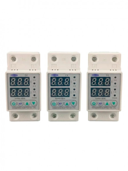 Реле контроля напряжения и тока TOVPD1-80-EC (3 шт.)