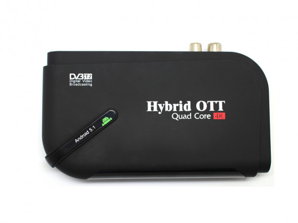 Андроид ТВ приставка Hybrid OTT 1/8 Gb + DVB/T2 Amlogic S905D 4 ядра