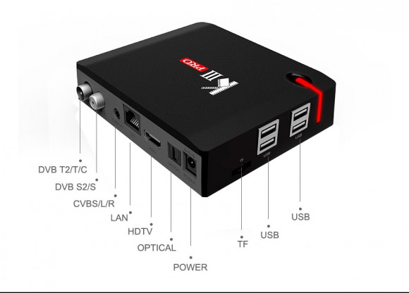 Андроид ТВ приставка Mecool KIII Pro (K 3 Pro) 3/16 Gb + DVB-S2/T2 Amlogic S912 Android 7.1 8 ядер