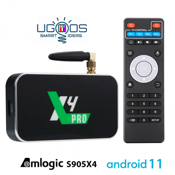Ugoos X4 Pro 4Gb 32Gb Amlogic S905X4 и Android 11 Андроид ТВ приставка Ugoos X4 Pro 4Gb 32Gb Amlogic S905X4 и Android 11 Андроид ТВ приставка