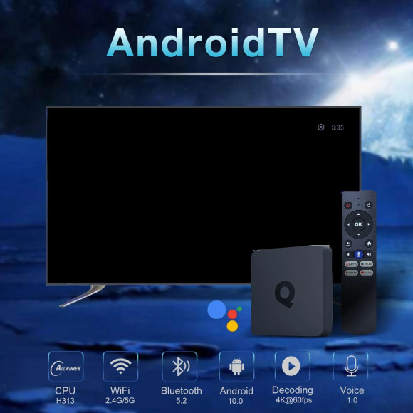 Q1 2Gb/8Gb Allwinner H313 Android 10 смарт ТВ приставка Q1 2Gb/8Gb Allwinner H313 Android 10 смарт ТВ приставка
