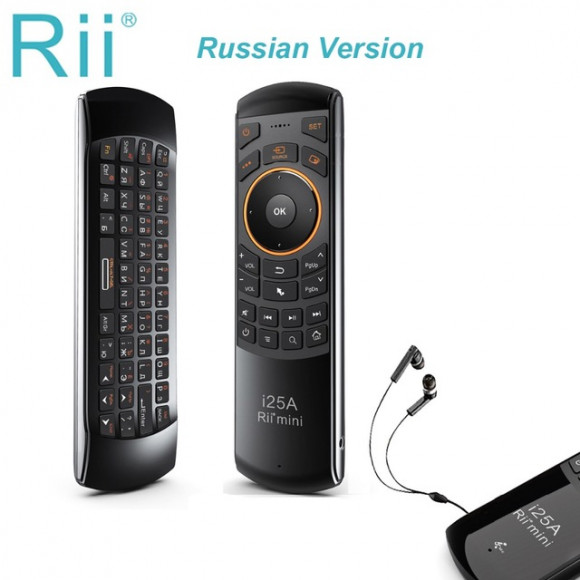 Аэромышь Rii mini i25A с англо-русской клавиатурой и микрофоном на аккумуляторе Аэромышь Rii mini i25A с англо-русской клавиатурой и микрофоном на аккумуляторе