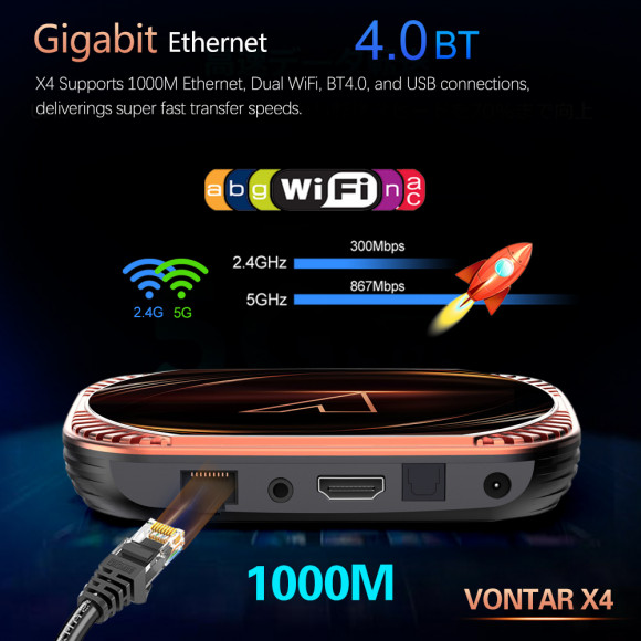  Андроид ТВ приставка VONTAR X4 Amlogic S905X4 Android 11