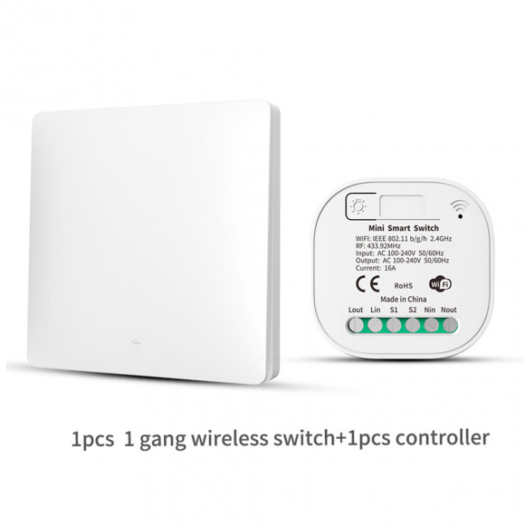 Умный беспроводной выключатель Tuya Smart Switch (1 реле Wi-Fi + 1 выключатель) TSS-1R1G1