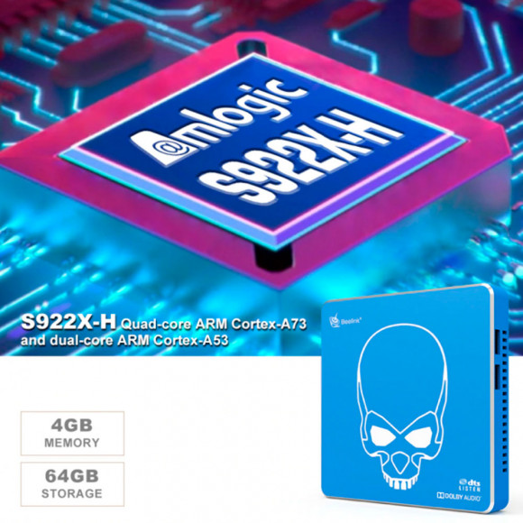 Смарт ТВ приставка Beelink GT-King Pro 4Gb 64 Gb Amlogic S922X-H Android 9 Смарт ТВ приставка Beelink GT-King Pro 4Gb 64 Gb Amlogic S922X-H Android 9
